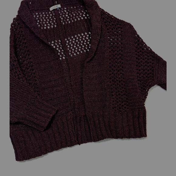 Simply Noelle Chenille shrug Sz L Knitted + crochet Bust to 50"CB 26"Gently used - Picture 8 of 9